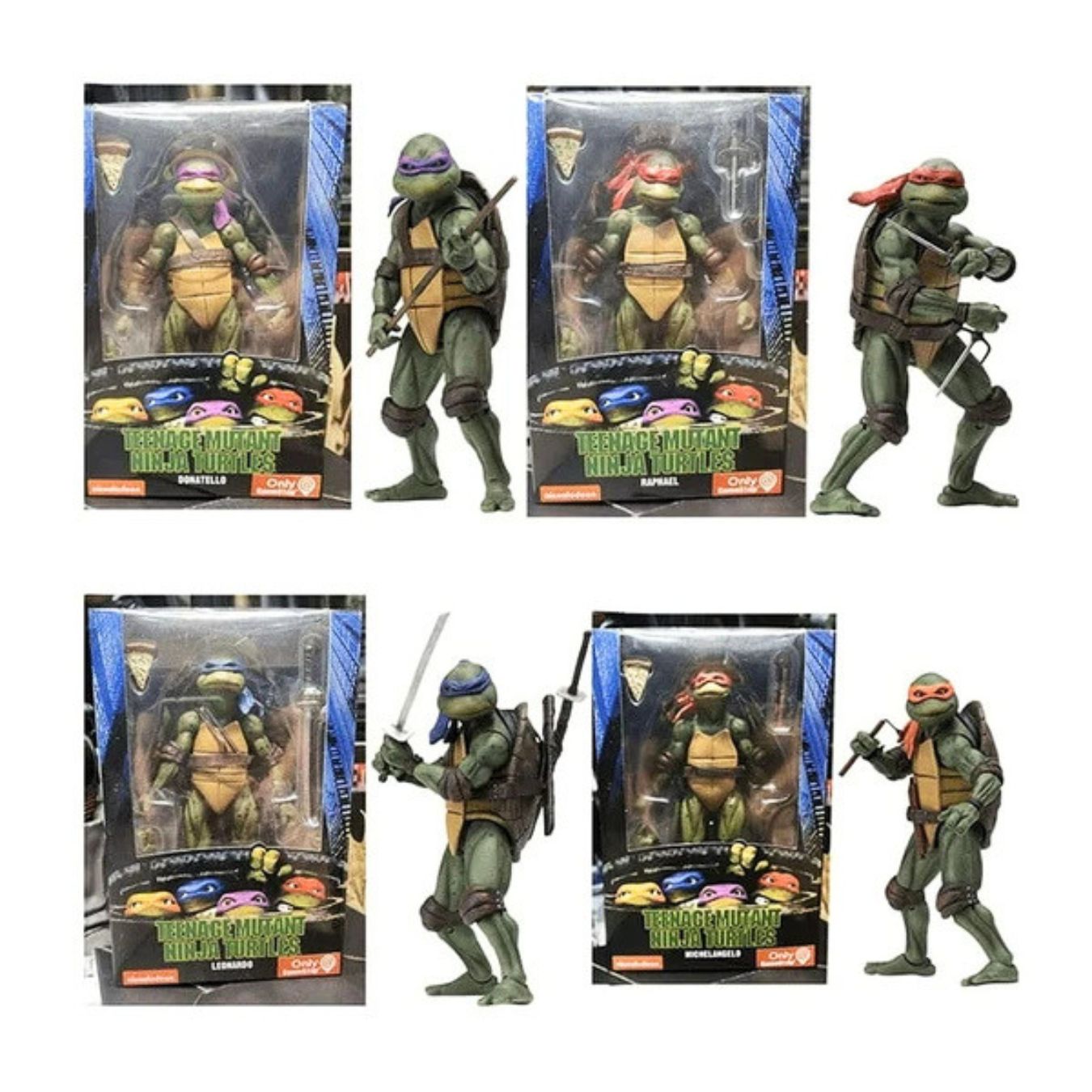 Teenage Mutant Ninja Turtles 1990 Movie 7 Inch Action Figure Set of 4