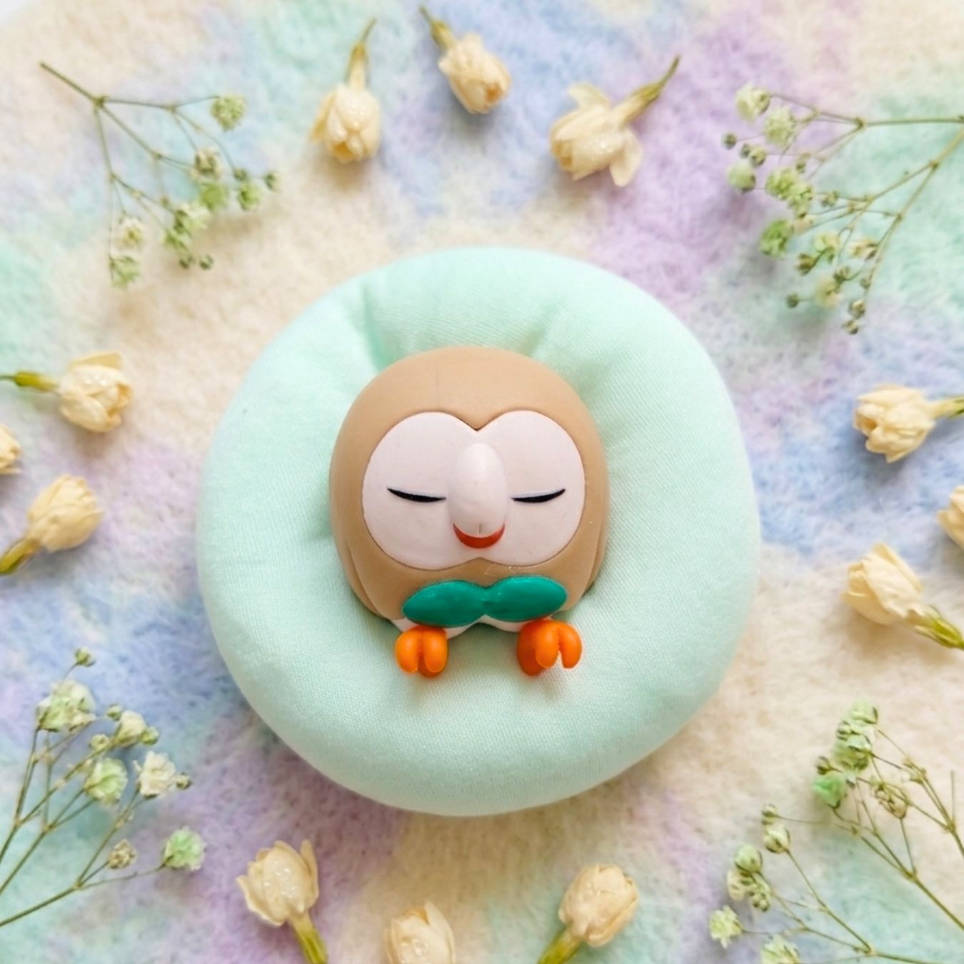 Sleeping Rowlet Cushion Mini Figure (Cushion size - 8 cm)