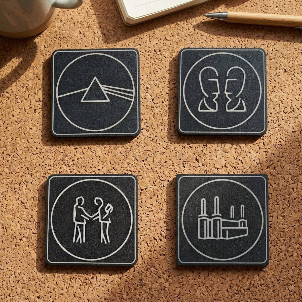 Pink Floyd Album Tribute Coasters (9 x 9 cm)(Set of 4)