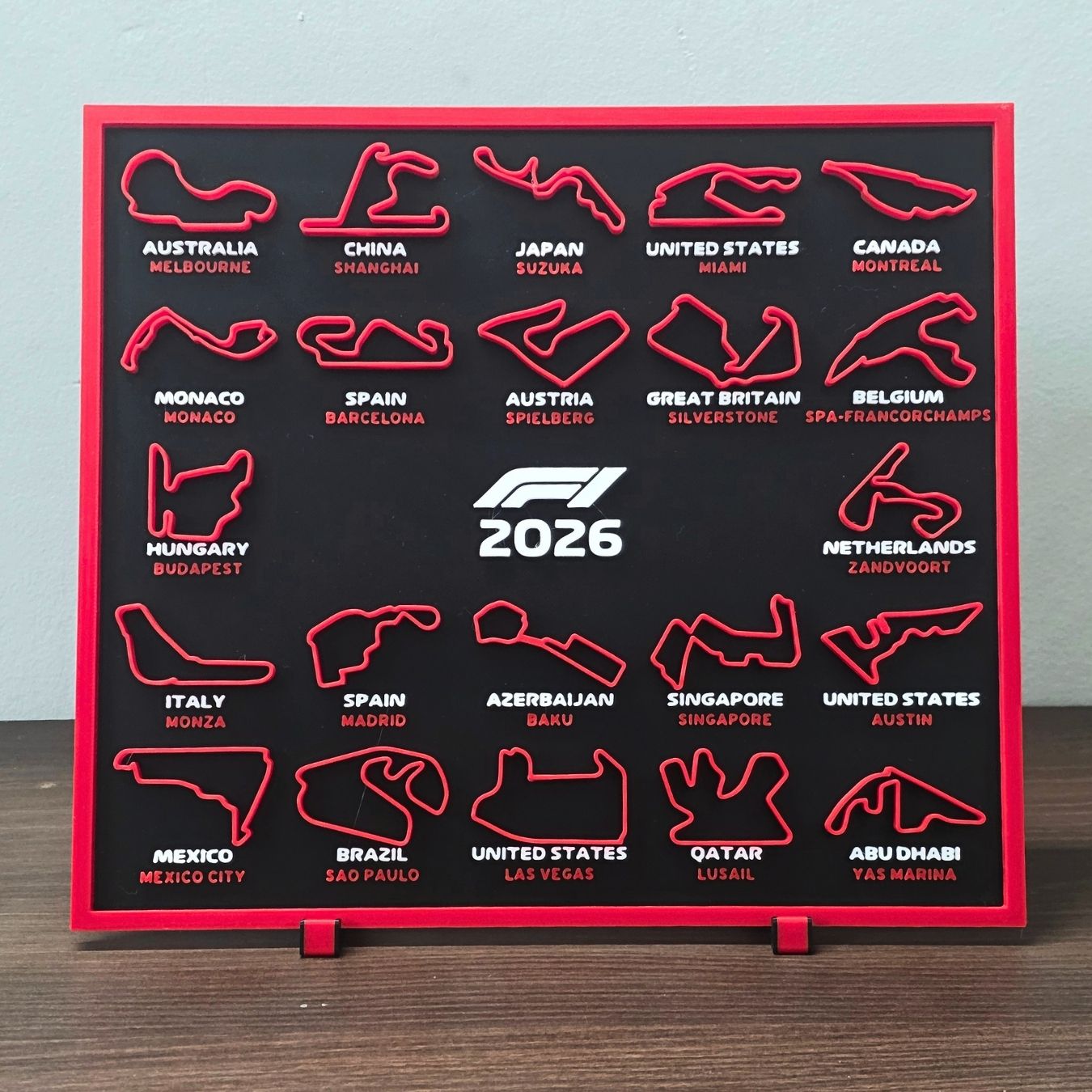 F1 2026 3D Calendar with stand (22x25x1 cm)