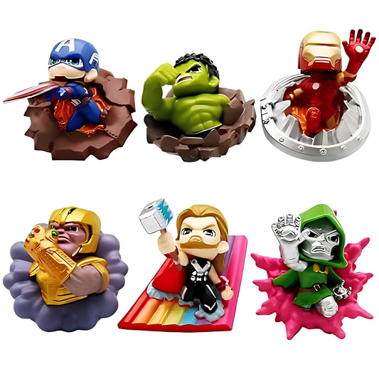 Marvel Superhero Fridge Magnet set of 6 (6 cm)