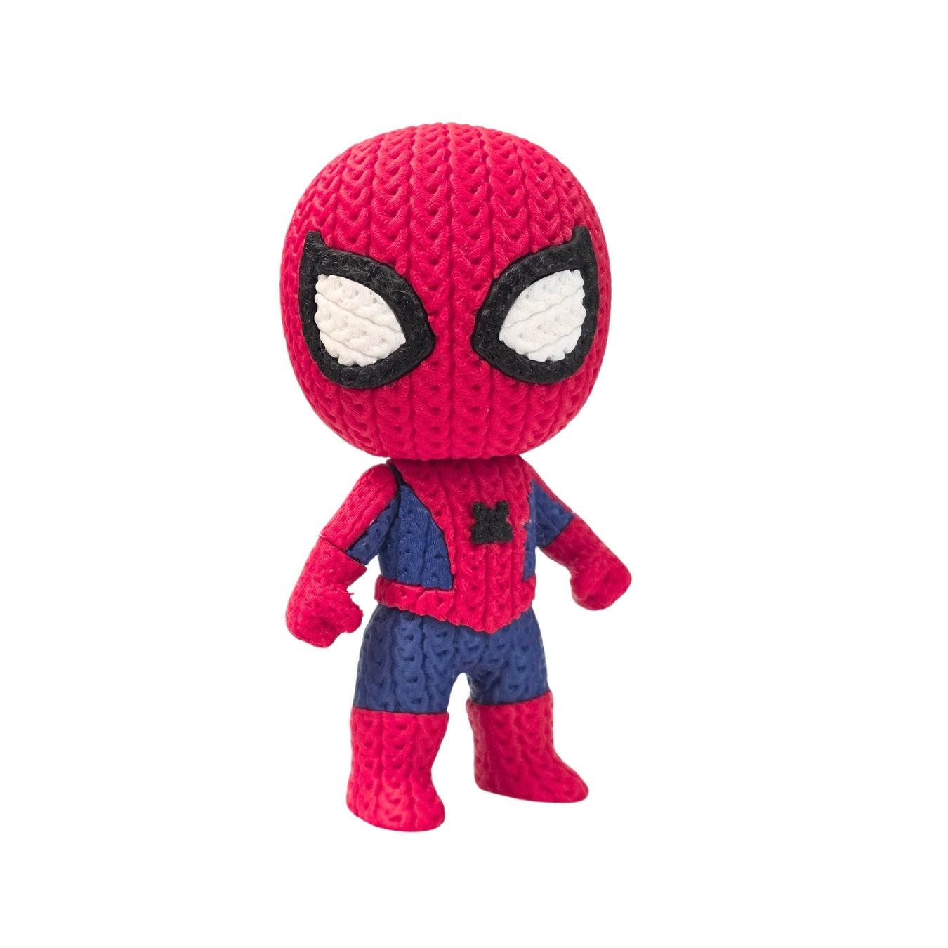 Spiderman - Knitted Effect Figure - (made of PVC, not Yarn) (10 cm) Rotatable Head (Copy)