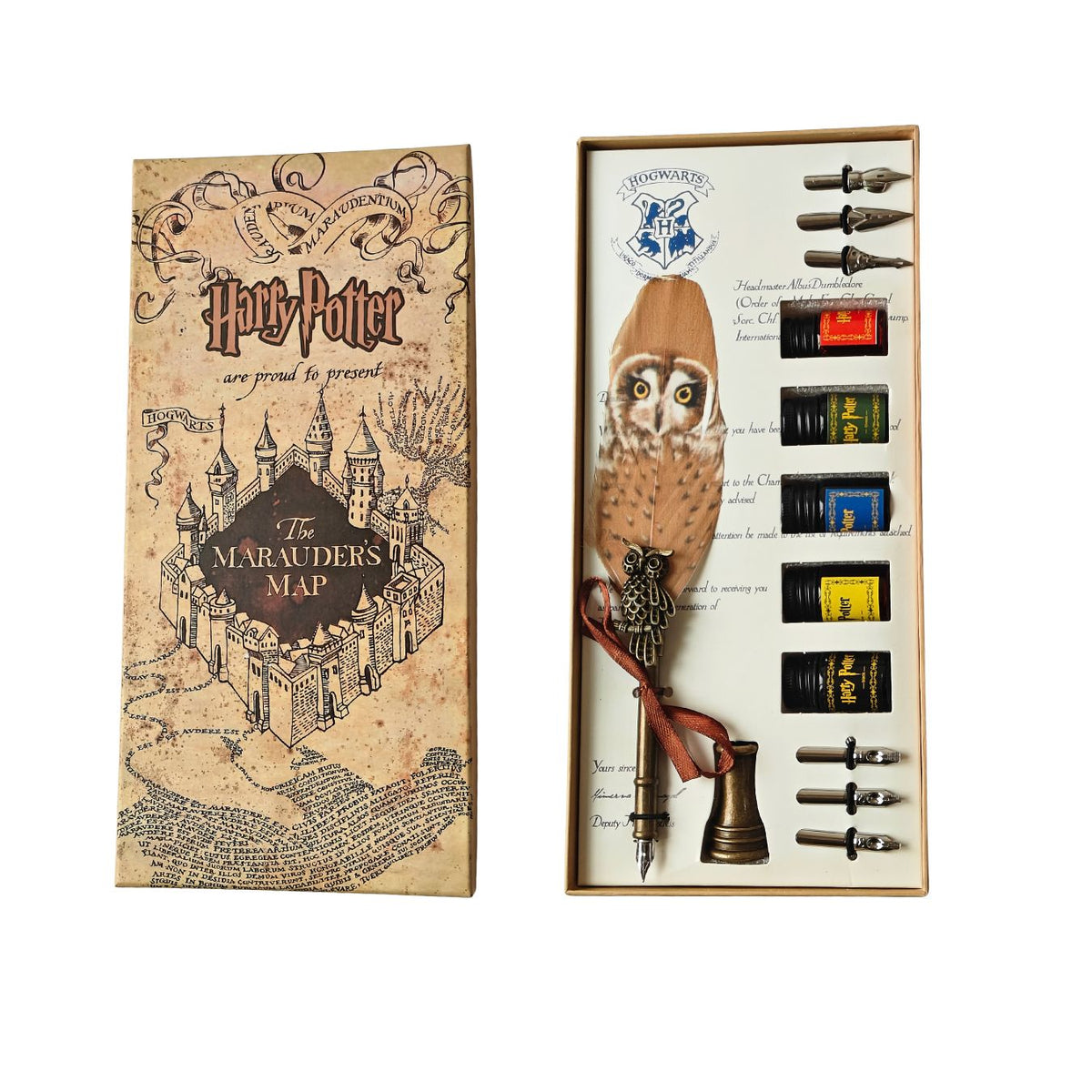 Harry Potter Hogwarts Owl Feather Quill Pen and Ink Set (select variant)