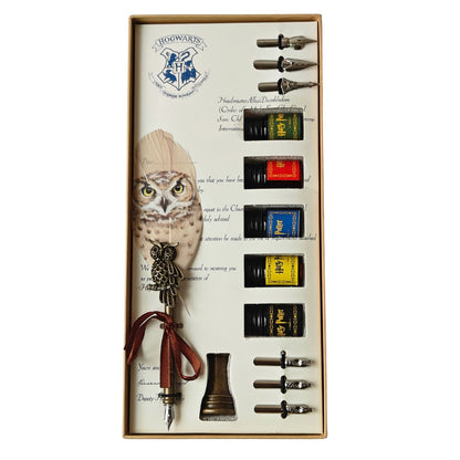Harry Potter Hogwarts Owl Feather Quill Pen and Ink Set (select variant)