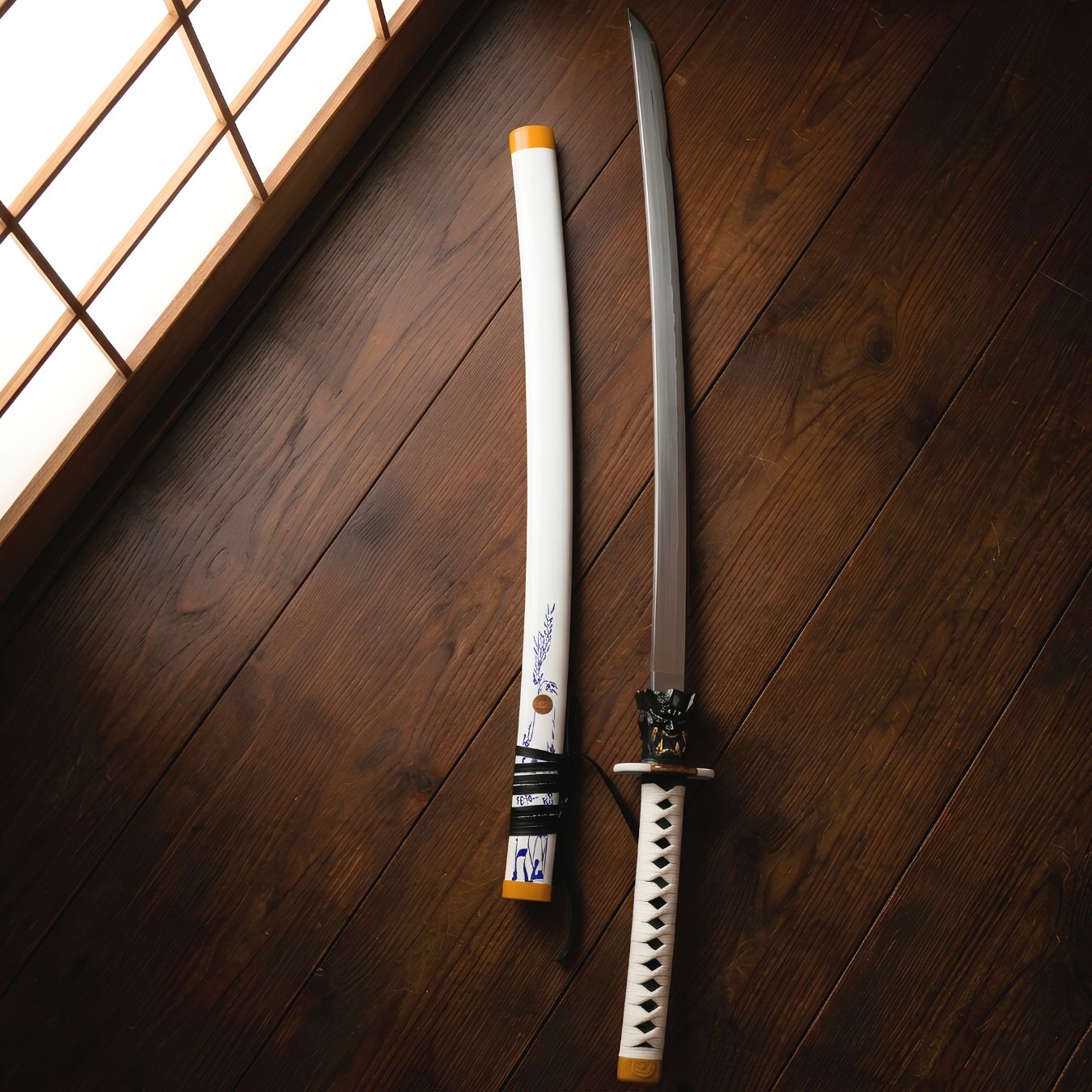 White Oni Guard Cosplay Katana Replica (No Sharp Edges)(108 cm) | Valorant