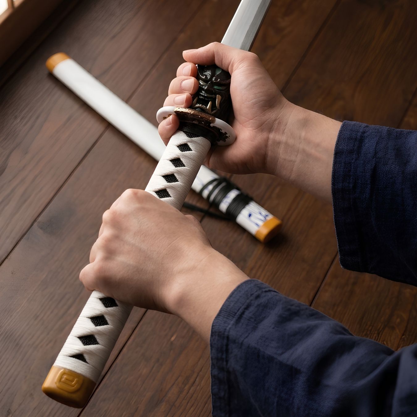 White Oni Guard Cosplay Katana Replica (No Sharp Edges)(108 cm) | Valorant