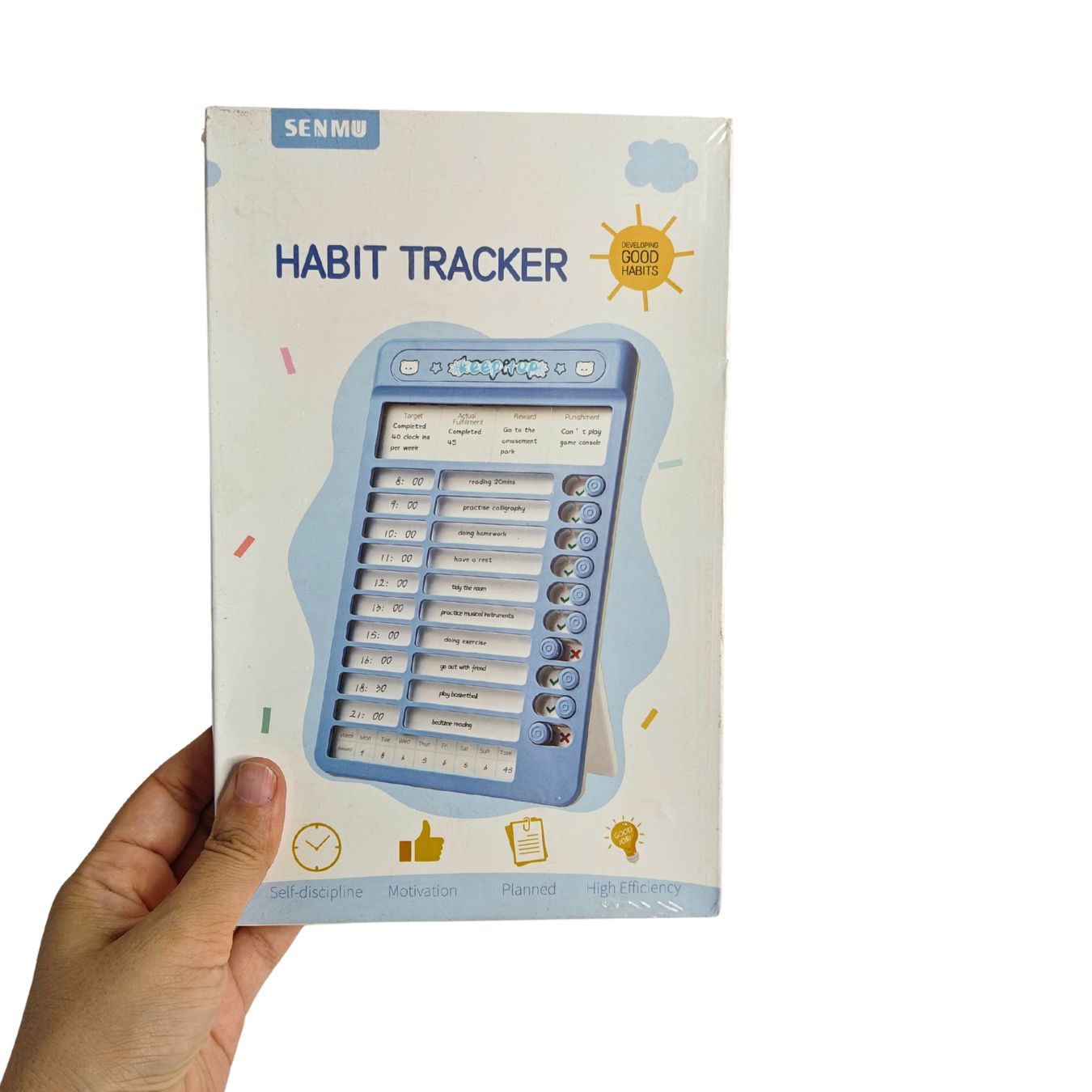 Customizable Daily Habit Tracker & Schedule Board (8 x 5 inch)
