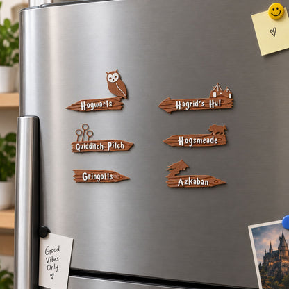 Hogwarts Direction Signs Magnet Set of 6 (11 cm)