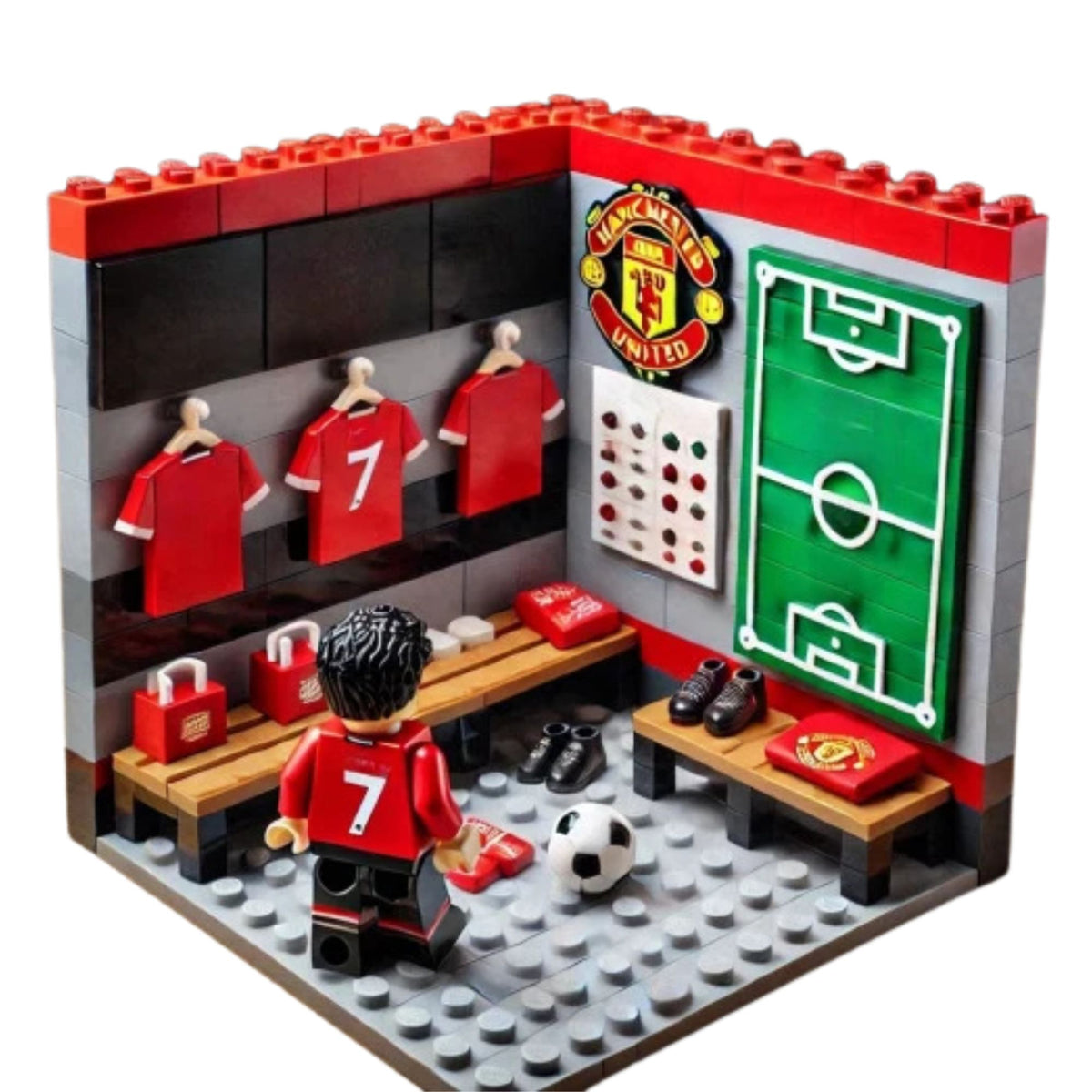 Football Club Locker Room Building Block Model Kit A