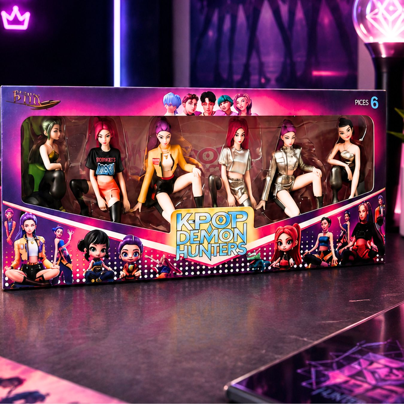 K-POP Demon Hunters 6-Piece Figure Set Box (9 cm)