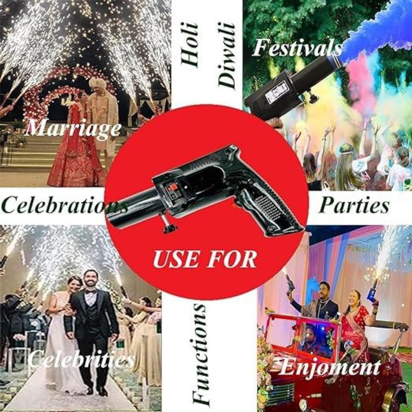 Sparkle Cold Pyro gun (with one sparkle cartridge) - For Fun & Festivities