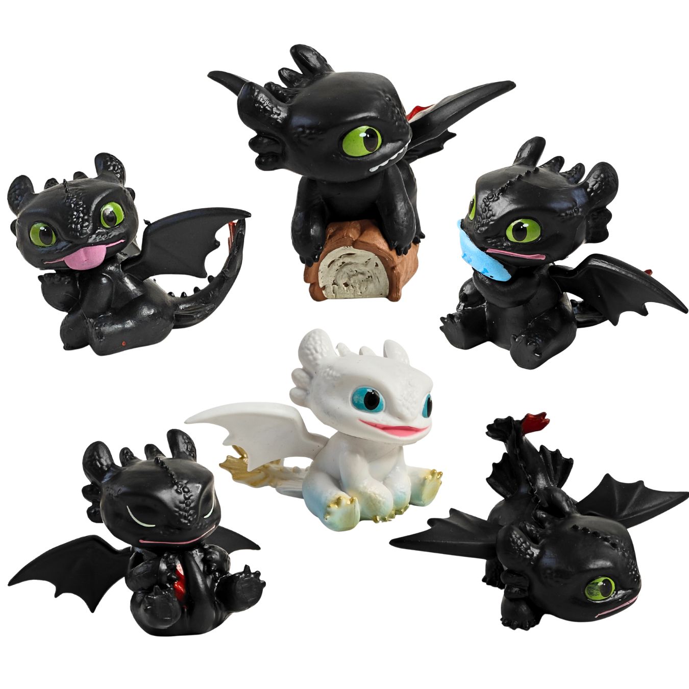 Toothless & Light Fury Mini Figure Set of 6 (4.5 cm)