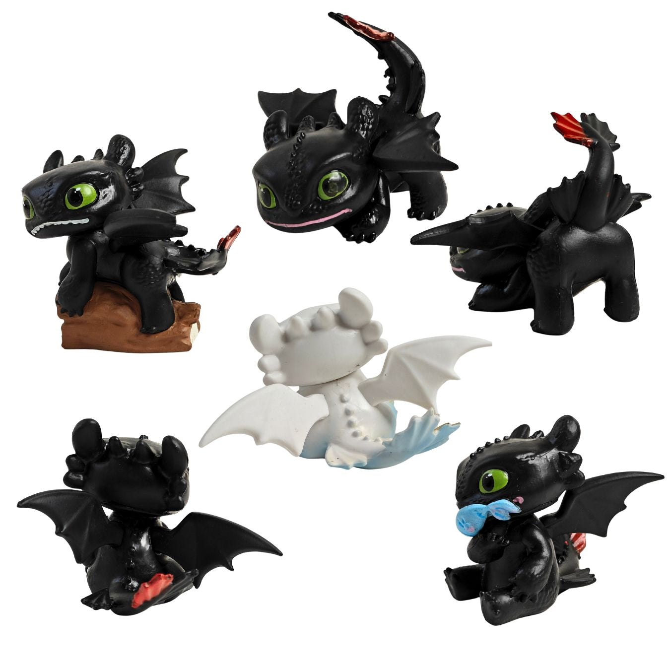 Toothless & Light Fury Mini Figure Set of 6 (4.5 cm)