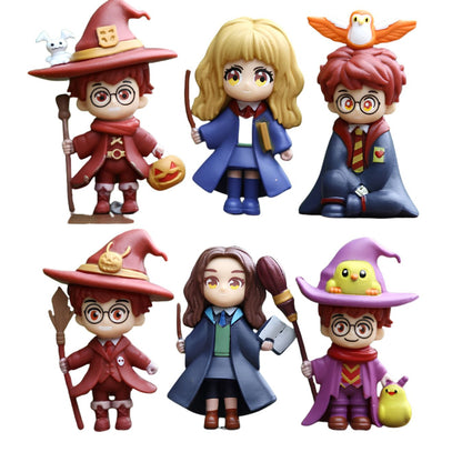Hogwarts Academy Student Mini Figure Set of 6 (6 cm)