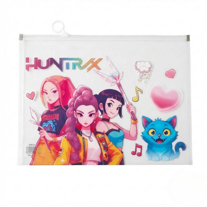 K-Pop Demon Hunter Theme Transparent A4 (33 x 24 cm) Size Stationery Pouch (select variant)