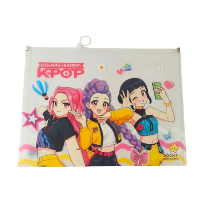K-Pop Demon Hunter Theme Transparent A4 (33 x 24 cm) Size Stationery Pouch (select variant)
