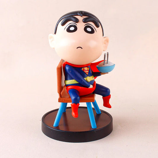 Shinchan cosplaying as Superman