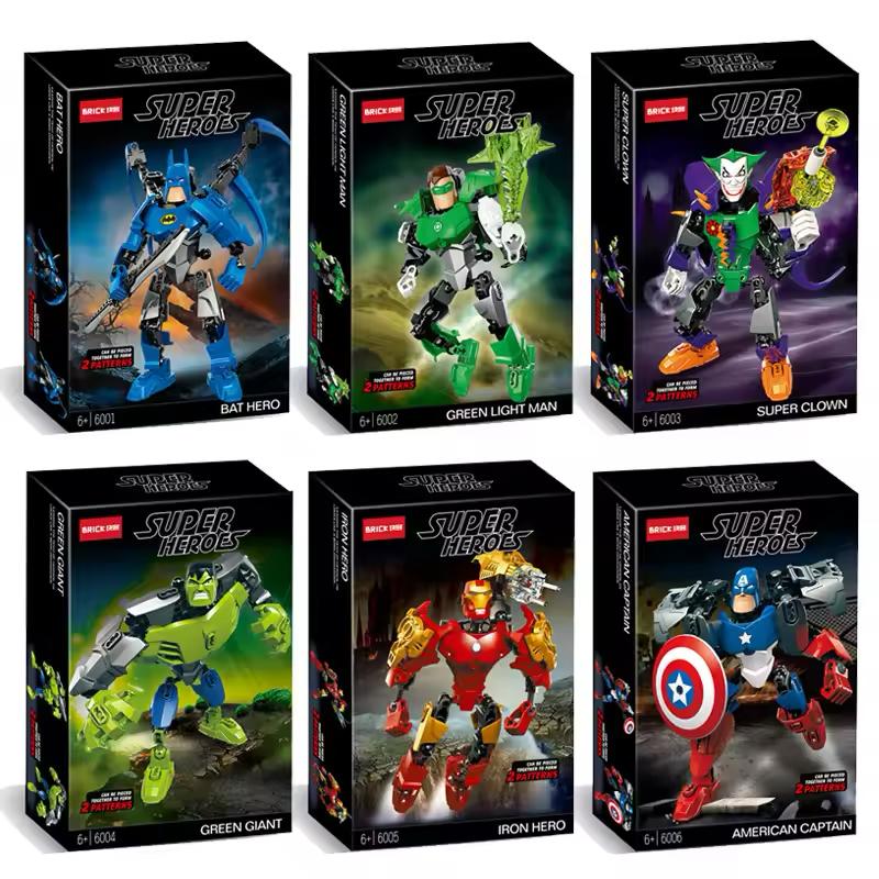 Bricks Superheroes Fusion Moveable Building Blocks (with instruction Manual) - Captain America Inspired