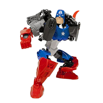 Bricks Superheroes Fusion Moveable Building Blocks (with instruction Manual) - Captain America Inspired
