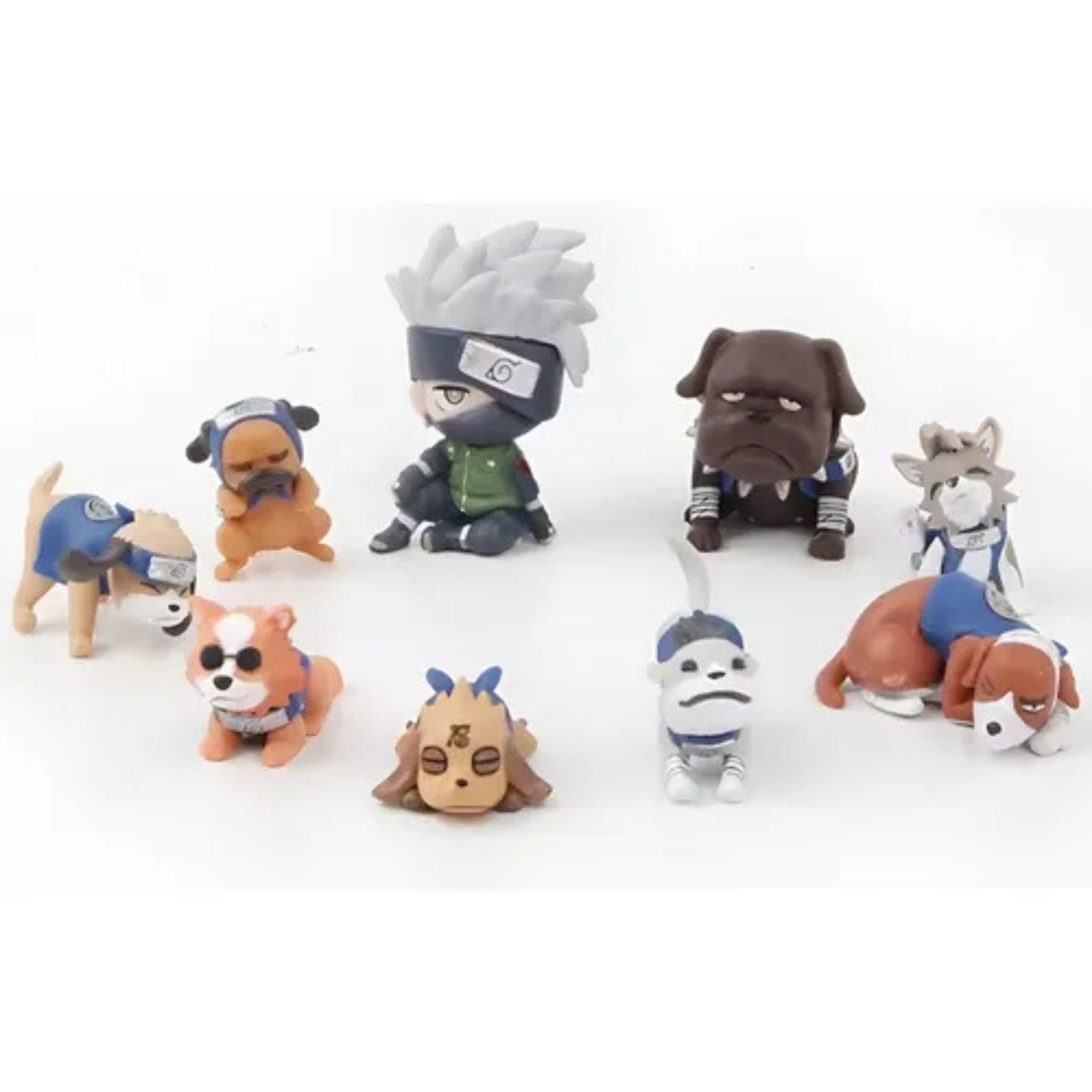 Kakashi with Ninja dogs (Ninken) (1-5 cm) - set of 9 | Naruto