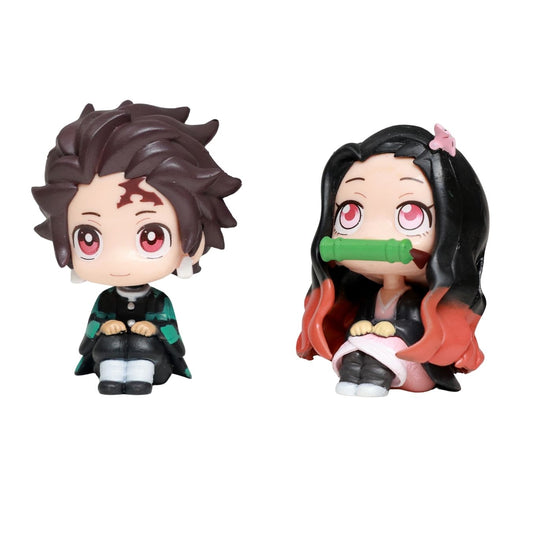 Nezuko & Tajiro Sitting Chibi | Demon Slayer