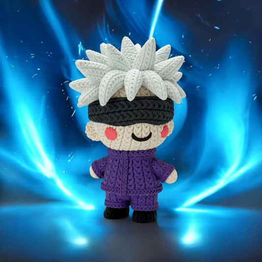 Gojo Knitted Effect Figure-(made of PVC, not Yarn) (10 cm) |Jujutsu Kaisen