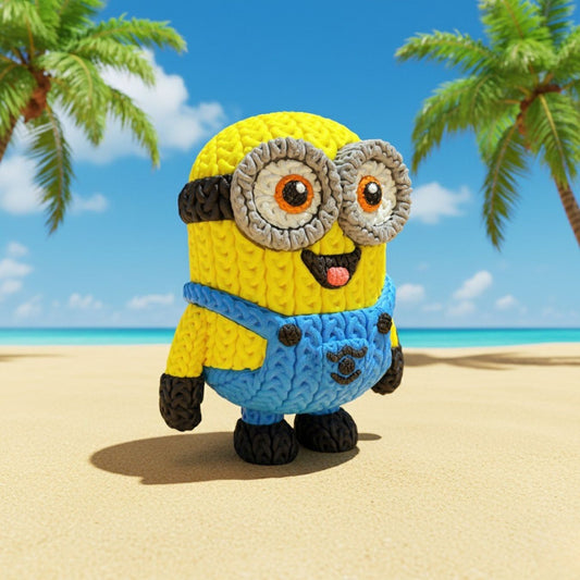 Minion Knitted Effect Figures-(made of PVC, not Yarn) (10 cm)