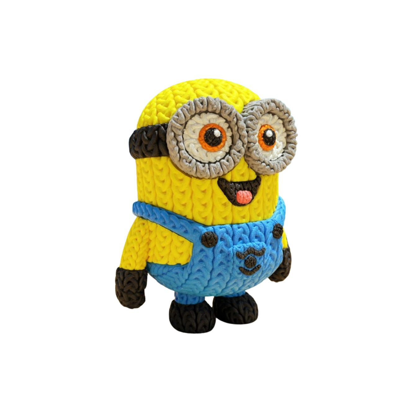 Minion Knitted Effect Figures-(made of PVC, not Yarn) (10 cm)