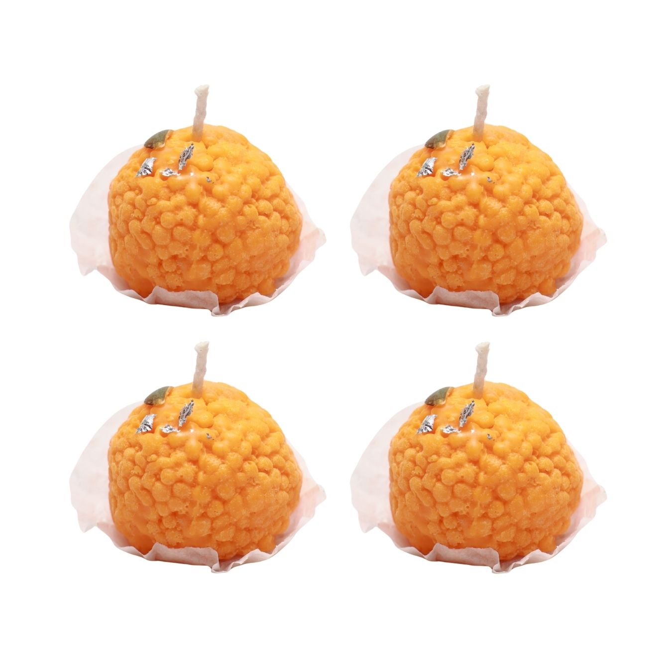 Hand-made Motichoor Laddu Candles (Pack of 4) with fragrance