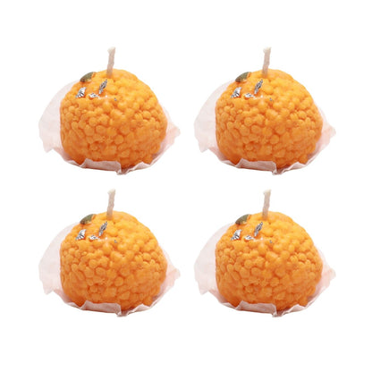 Hand-made Motichoor Laddu Candles (Pack of 4) with fragrance