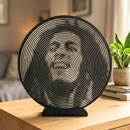 Bob Marley One Love Monochromatic Spiral Tabletop Portarit  (21 x 20 x 7 cm)
