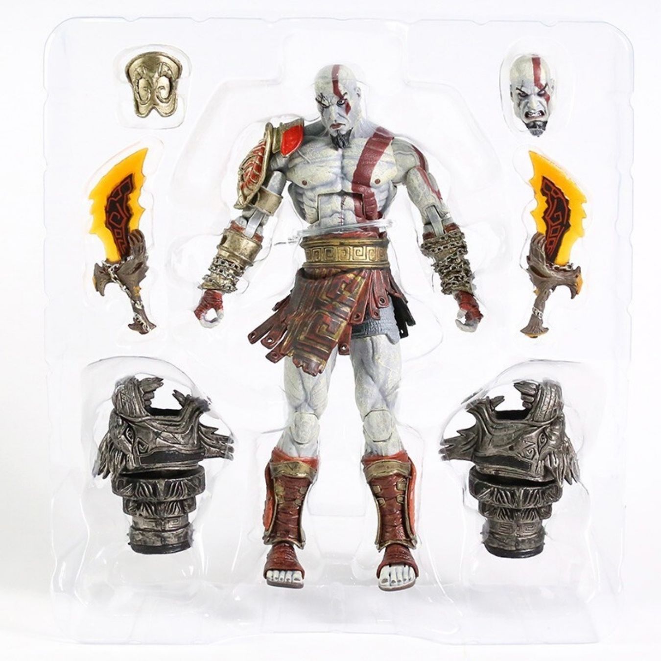 Kratos - Ghost of Sparta (20 cm) | Poseable Figure with replaceable accessories | Brand - Neca