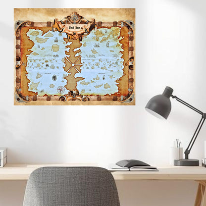 Pirate Map and Logo - One Piece Posters - Set of 2 (13 x 19 inch each)