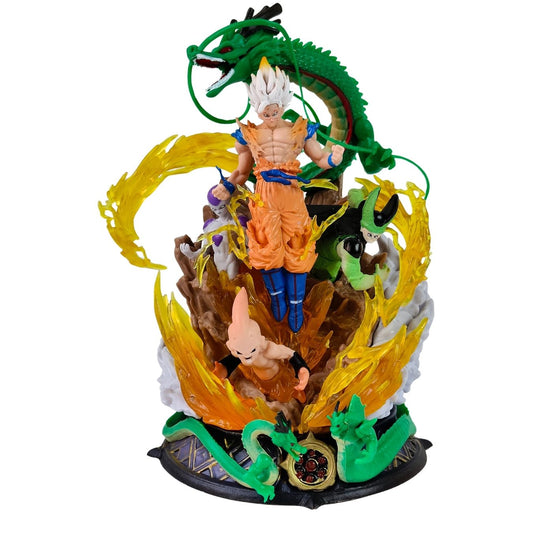 Goku vs Warriors Frieza, Cell and kid Buu (19.5 cm) | Dragon Ball Z
