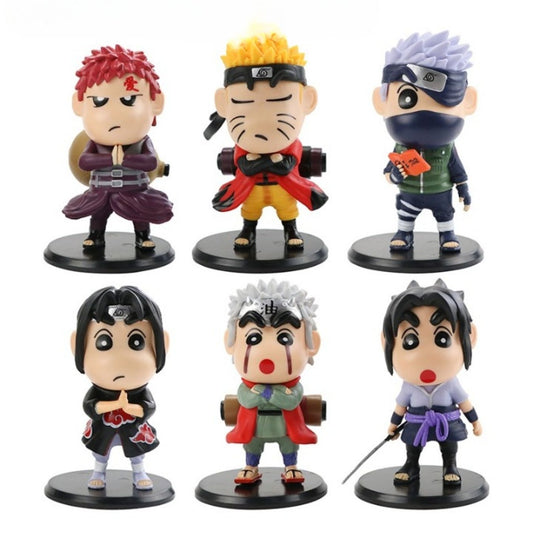 Shinchan Cosplaying Naruto set of 6 (10 cm)