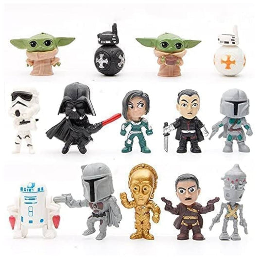 Starwars Mini Figures set of 14 (2- 3 cm) - Cake Toppers / Decor