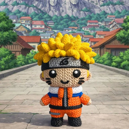 Naruto-Knitted Effect Figures-(select character) (made of PVC, not Yarn) (10 cm)