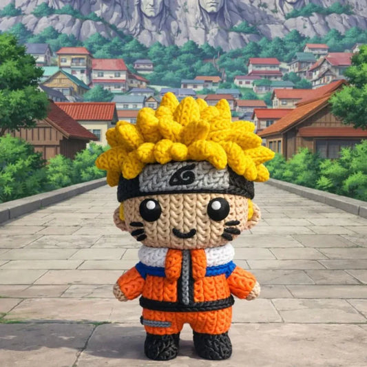 Naruto-Knitted Effect Figures-(select character) (made of PVC, not Yarn) (10 cm)