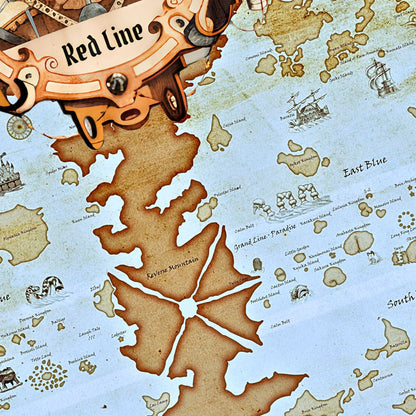Pirate Map and Logo - One Piece Posters - Set of 2 (13 x 19 inch each)