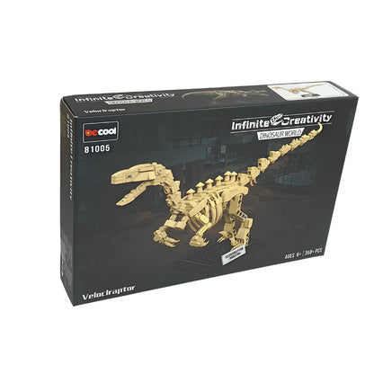 Velociraptor Skeleton Building Block Set (6 x 3 x 14 inches)