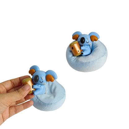 Sleeping Pokemon Figure Set of 6 with Plush Cushion Base