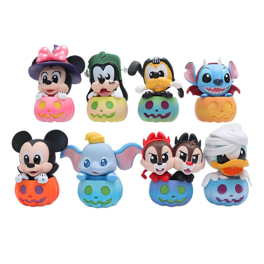 Micky and friends - Disney Halloween Pumpkin Figure set of 8 (6 x 8 cm)