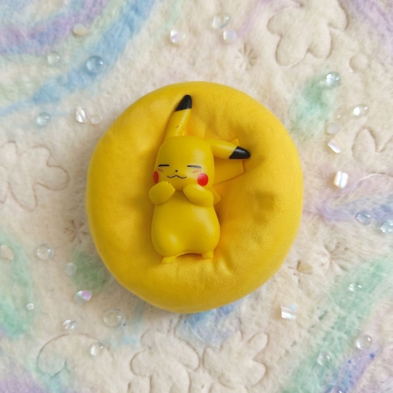 Sleeping Pikachu Plush Cushion Mini Figure (Cushion size - 8 cm)