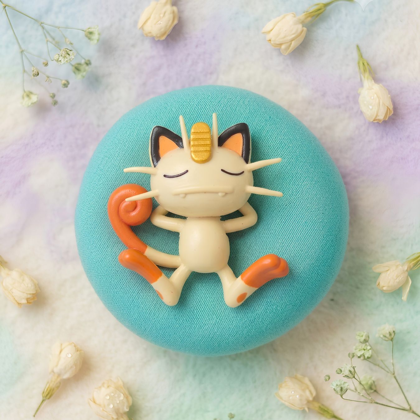 Sleeping Meowth Cushion Mini Figure (Cushion size - 8 cm)