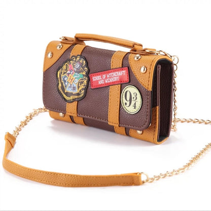 Hogwarts Crest Faux-Leather Ladies Purse (19*12*4 cm) with cards & mobile compartments | Harry Potter