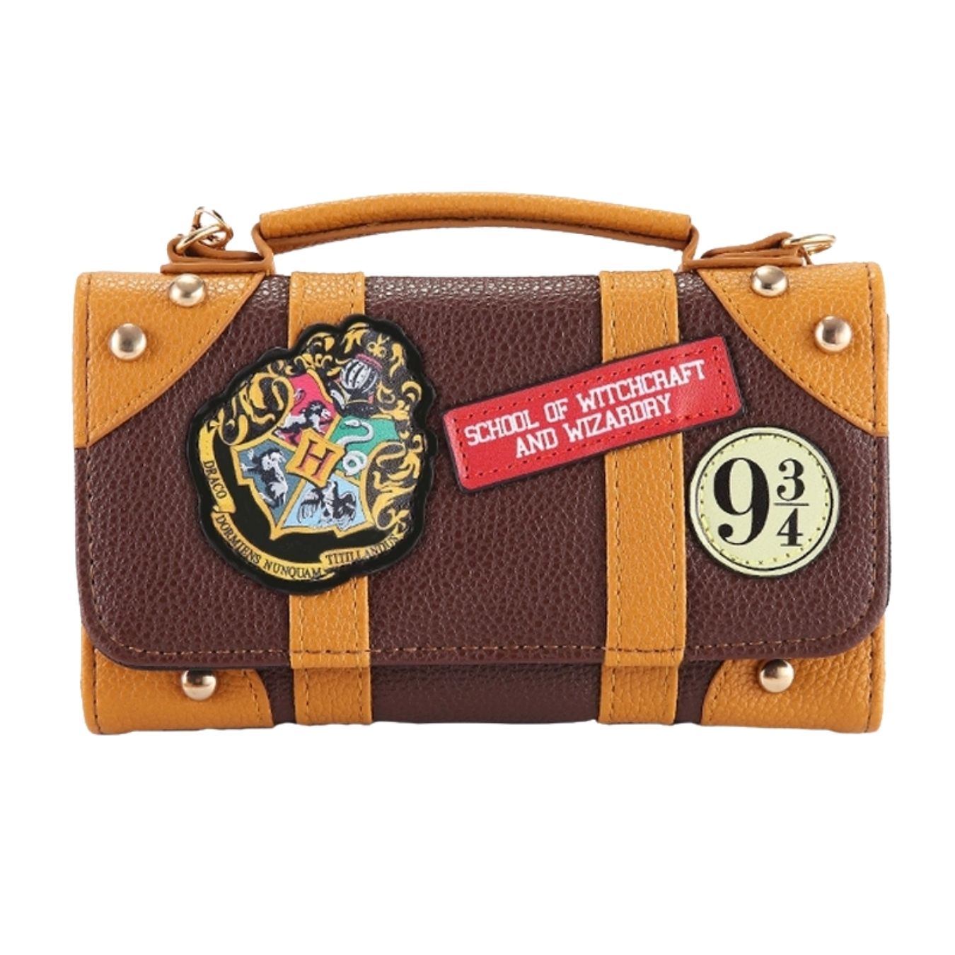 Hogwarts Crest Faux-Leather Ladies Purse (19*12*4 cm) with cards & mobile compartments | Harry Potter