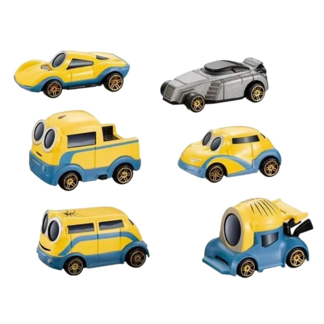 Minions Car set of 6 (3 -7 cm) | Mini racer cars