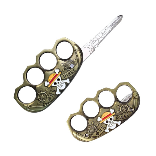 Pirate Logo Knuckle with pop-open blade (not sharp) for Cosplay | One Piece