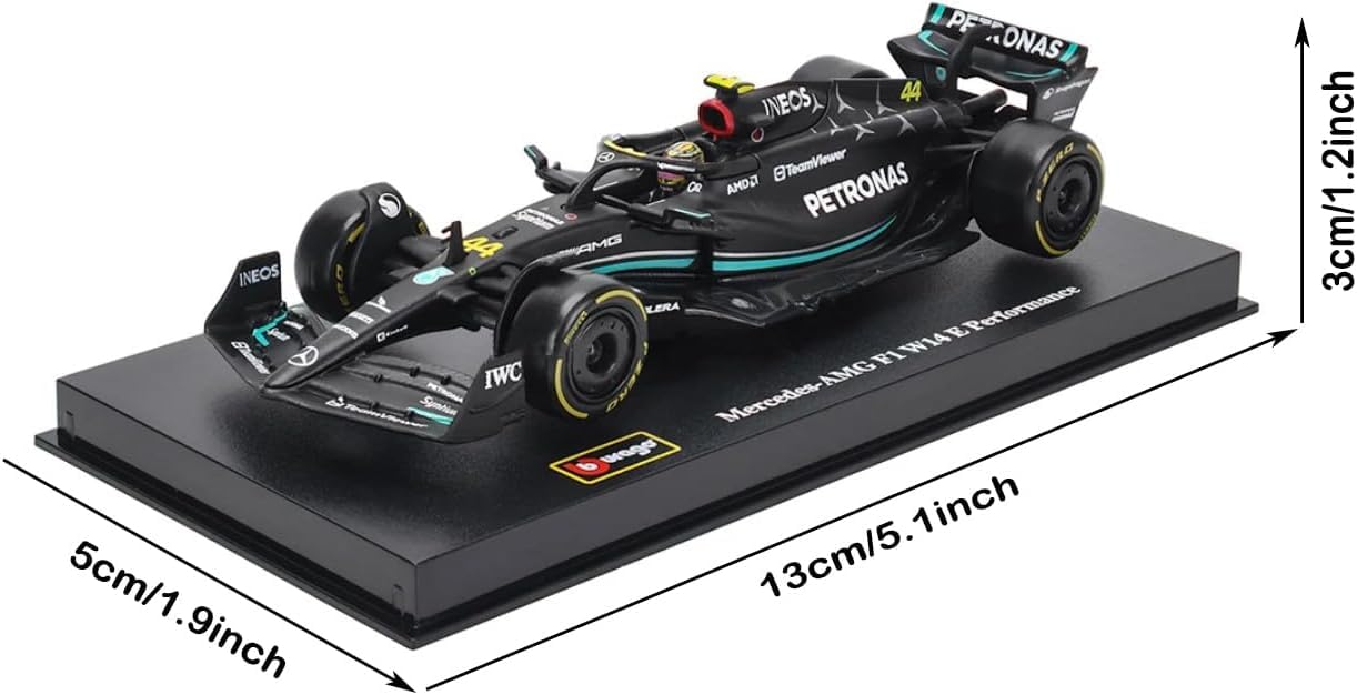 Mercedes-AMG F1 W4 Performance - 44 Lewis Hamilton (With Acrylic Case) | 1/43 scale Alloy Die Cast Replica Model Car | Brand - Burago