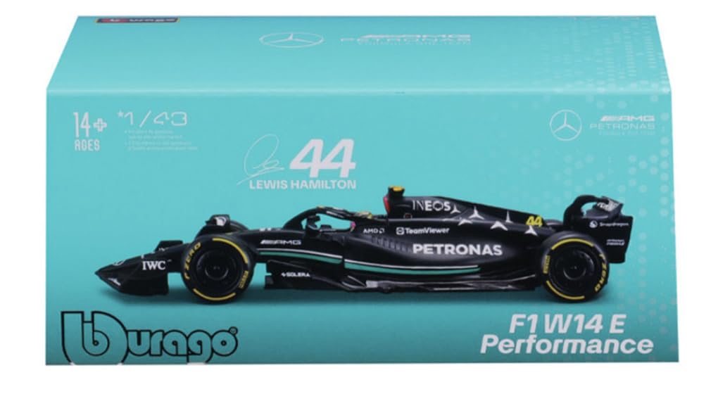 Mercedes-AMG F1 W4 Performance - 44 Lewis Hamilton (With Acrylic Case) | 1/43 scale Alloy Die Cast Replica Model Car | Brand - Burago
